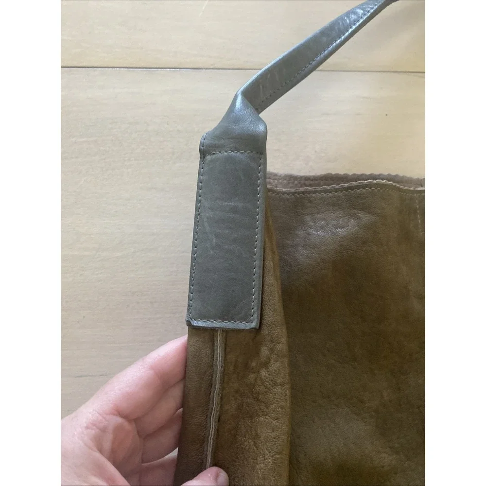 B May Leather Hobo Bag Slouchy‎ Greenish Brown Leather